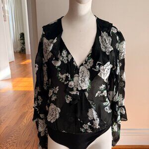 Generation Love Nikali Floral Wrap Bodysuit Gardenia Print